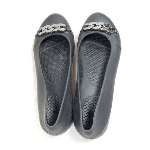 Crocs Women's Size 7 Black Dianna Embellished Ballet Flat - Picture 7 of 8